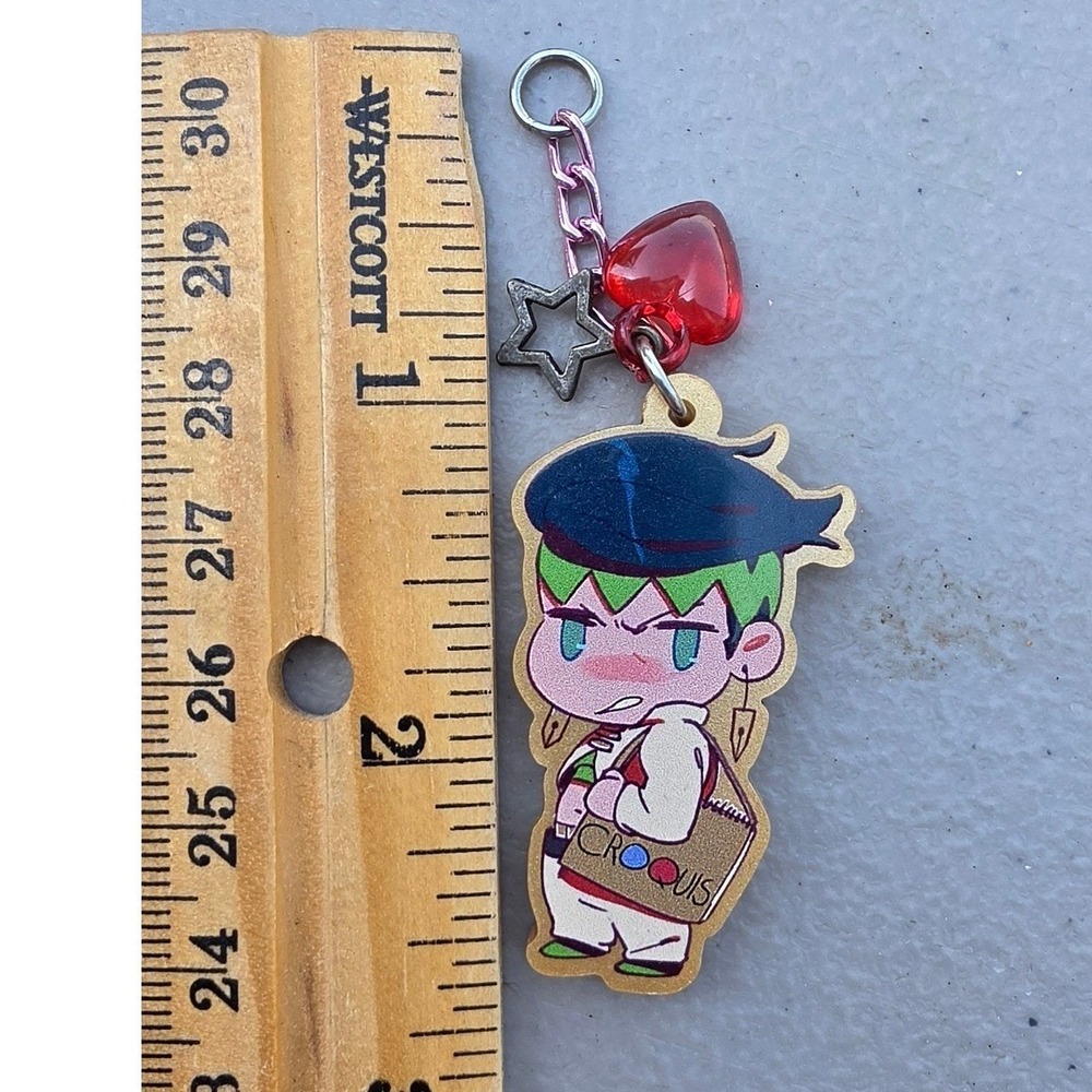 Rohan Kishibe JoJo Bizarre Adventure Acrylic Keychain Chibi Heart Star Charm